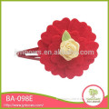Top quality cute pretty red smart metal flower hair clips